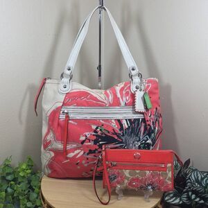 Coach Poppy Placed Flower Glam Tote Floral Sequin Shoulder Bag K1182-19029